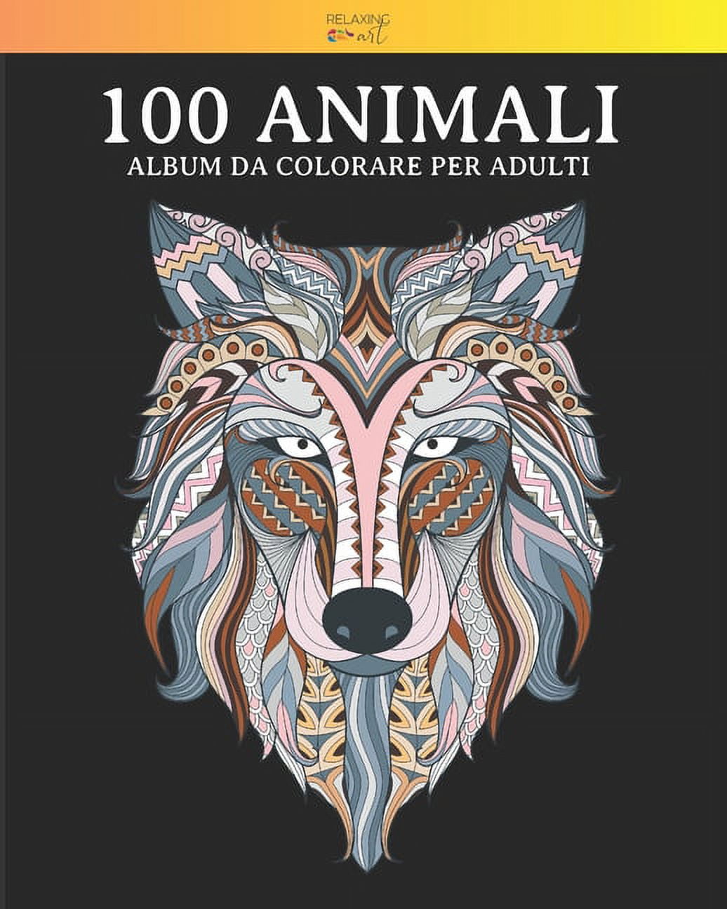 100 Animali - Album da colorare per adulti : Vol.2 - 100 fantastici disegni  di animali, decorati con bellissimi mandala. Ottimo passatempo per adulti +  versione PDF IN REGALO. (Paperback) - Walmart.com, image size:1036x1296