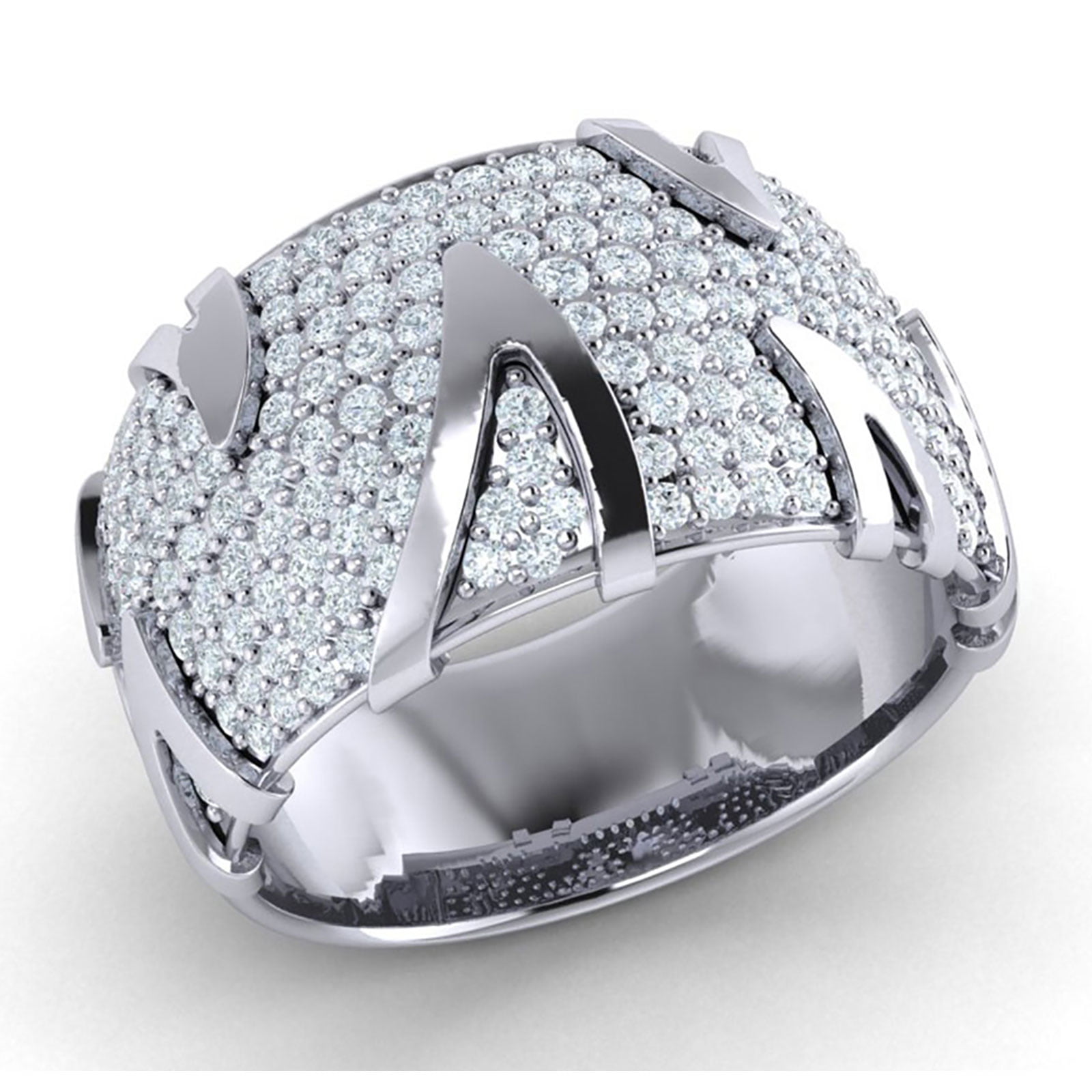 Details about   8 Stone 2Ct Round Cut Diamond Prong Fancy Half Eternity Wedding Band 925 Silver 