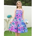 thumbnail image 5 of Aideaone Girls Summer Flowy Dress Spaghetti Straps Sleeveless A Line Printed Casual Sundress 6-12Y, 5 of 6