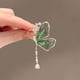 thumbnail image 4 of Broche de mariposa esmeralda, alfileres con sentido, borla exquisita, libélula, ramillete de metal, accesorios personalizados, 4 of 5