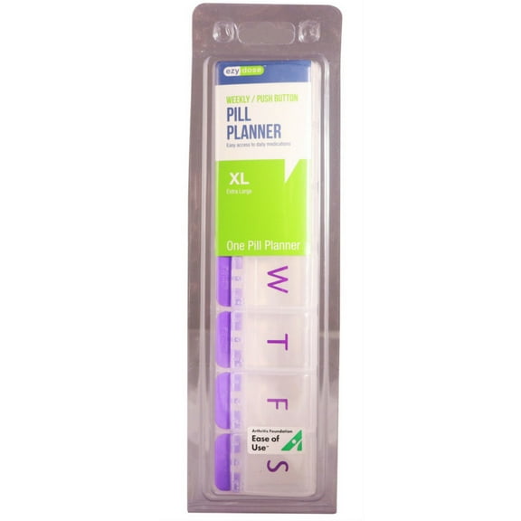 Ezy-Dose 7-Day XL Pill Reminder, Colors May Vary 1 ea (Pack of 2)