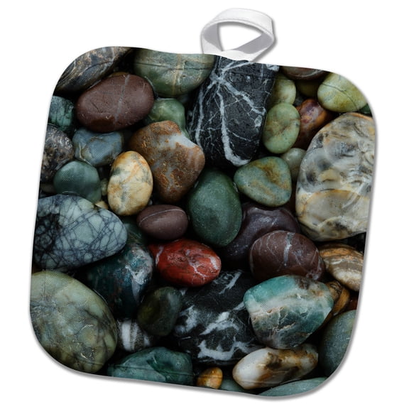 3dRose, USA, California, Big Sur. Patterns of rocks on coast., 8x8 Potholder
