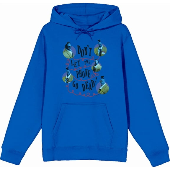 Beetlejuice Beetlejuice Don't Let The Phone Go Dead Blue Adult Long Sleeve Hoodie-3XL
