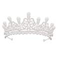 thumbnail image 1 of Diamante Perla Corona Novia Hermoso tocado Tocado Perla imitada Corona súper brillante Tiara (Plata), 1 of 8