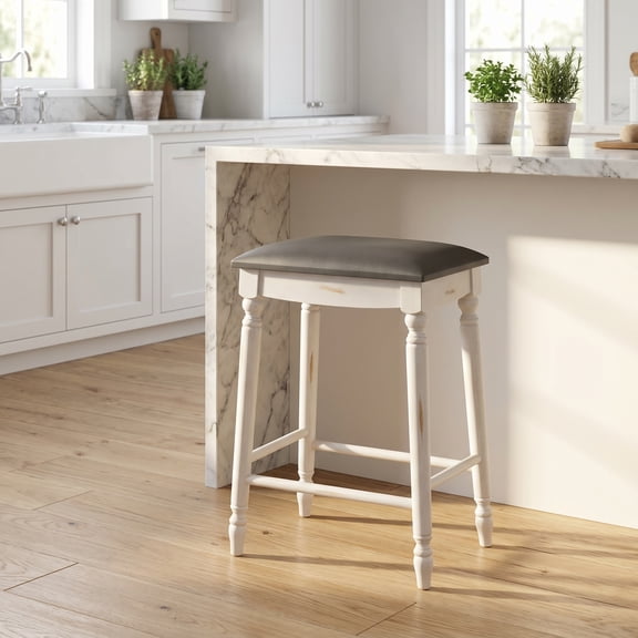 Resenkos 24 Inch Bar Stool Set of 2 with Padded Seat Cushions and Wood Legs-24 inches, Bar Height Stools, Bar Stools for Kitchen Island for Kitchen, Dining Room