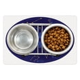 thumbnail image 1 of Zodiac Pet Mat for Food and Water, Round Shape Astrology Map Constellations Horoscope Names and Signs, Non-Slip Rubber Mat for Dogs and Cats, 18" X 12", by Ambesonne, 1 of 2