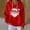 Red#05, variant on Yteetum Women's Oversized Christmas Hoodies Crewneck Christmas Print Long Sleeve Knit Pullover Drawstring Hooded Sweatshirts Top Womens Loose Xmas Holiday Print Round Neck Hoodies Fall Clothes