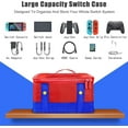 thumbnail image 2 of Grand Étui de Transport Protecteur pour Console Nintendo Switch OLED Pro Manette Sac de Rangement de Voyage Étui pour Accessoires d'Interrupteur Rouge, 2 of 5