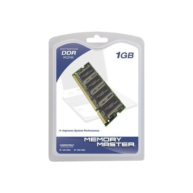 Memory Master - DDR - module - 1 GB - SO-DIMM 200-pin - 333 MHz / PC2700 - unbuffered - non-ECC