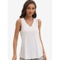 thumbnail image 5 of Women's Sleeveless Blouse Summer Casual Tank Top - Flowy Loose Fit, V-Neck, Lightweight Breathable, 5 of 6