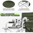 thumbnail image 4 of QRKD Tall Director Chair for Seniors & Makeup Artists, 31" Seat Height, 250 lbs Capacity, Folding Chair with Side Table, Pocket & Cup Holder, Portable for Camping, Fishing & Events, Dark Green, 4 of 20