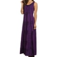 thumbnail image 3 of Sakkas Stella Long Tank Top Adjustable Caftan Corset Dress With Embroidery - Purple - L/XL, 3 of 4