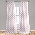 thumbnail image 5 of Ambesonne Cartoon Curtains, Hearts and Whales Love Art, Pair of 28"x63", White and Pink, 5 of 5