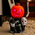 thumbnail image 6 of 100Fens Halloween LED Lights Pumpkin Riders Tabletop Ornament Decoration Glowing Small Pumpkin Head Ghost Resin Yard Decoration Fall&nbsp;Decor, 6 of 6