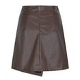 thumbnail image 4 of BLTIBY Womens Skirts High Waisted Solid Color A-line Pleated Mini Skater Skirt Fashion Versatile Casual Skorts with Safety Pants Coffee 2 M, 4 of 5