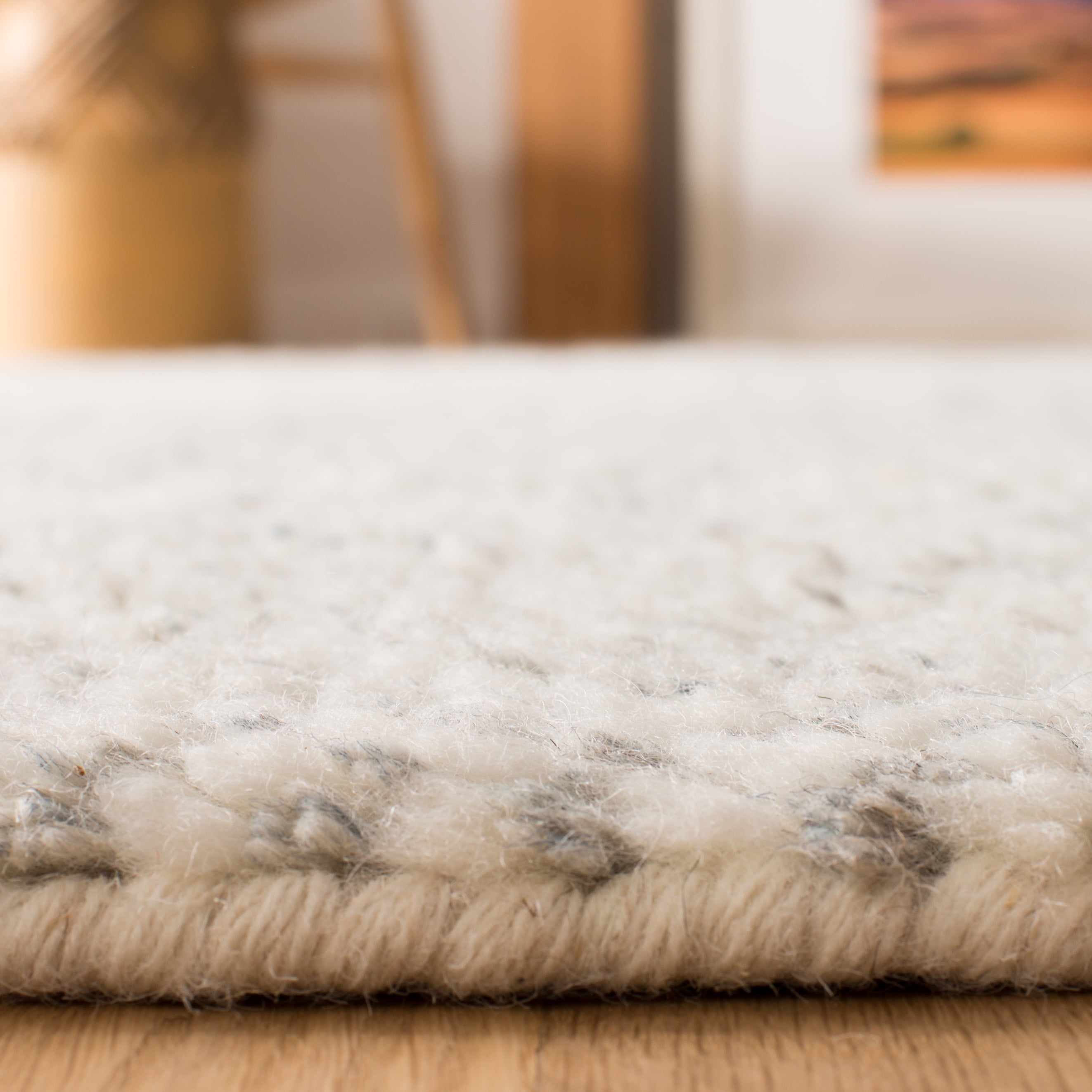 SAFAVIEH Casablanca Carbrey Solid Wool Area Rug, Grey, 8' x 10'