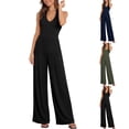 thumbnail image 3 of Women's Halter Neck Wide Leg Jumpsuit Sleeveless Backless Casual Elegant Long Romper, 3 of 8