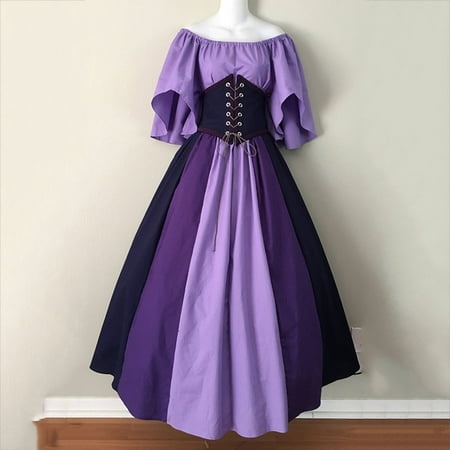

RYDCOT Women s Gothic Vintage Victorian Ball Gown Corset Dress Victorian Dress Flare Sleeve off Shoulder Medieval Vintage Dresses Clearance