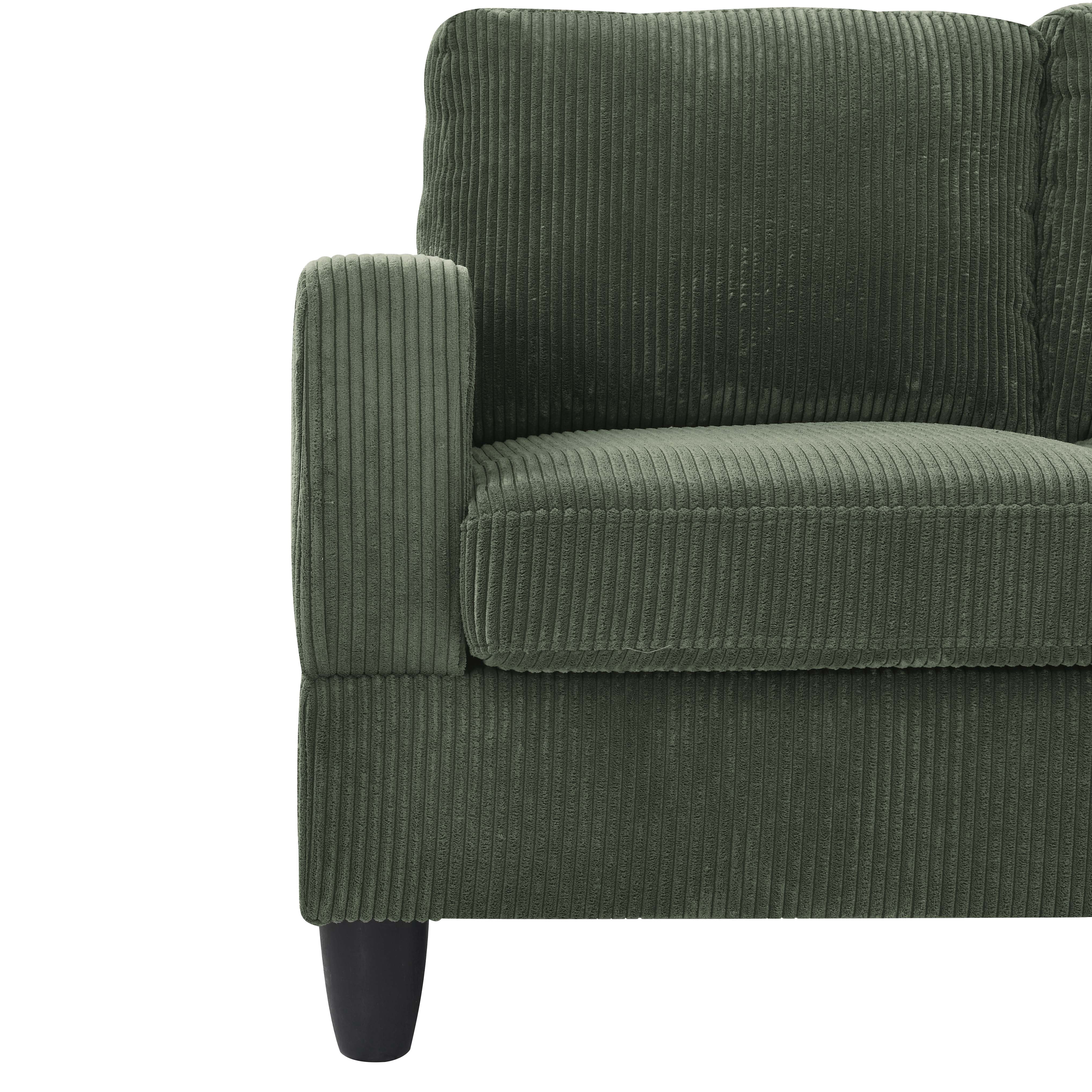 U Shaped Sectional Sofa,6-Seats Modular Corduroy Sofa Couch with Ottoman for Living Room,Green