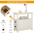 thumbnail image 6 of Alpha Joy Narrow End Table 4-Tier Small Side Table with 2 Drawers Nightstand Side Table Bedside Table Sofa Table, White, 1PC, 6 of 8