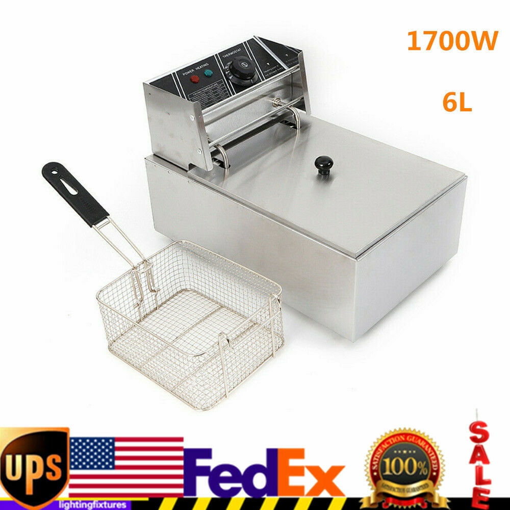 Miumaeov 1700W 6L Commercial Electric Deep Fryer Restaurant Stainless