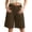 #03 Brown 【Mix & Match: Stock Up on Your Favorite Colors】, variant on Women's Solid Color Casual Diagonal Five Quarter Shorts With Pockets, Polyester Mid Waist Stretchy Flowy Hem, Functional Side Pockets, Lightweight Pull On For Home Daily Wear
