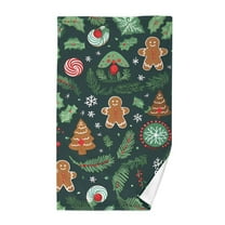 Christmas Candy and Trees Cotton Face Towels Soft Hand Towel Absorbent Bathroom Towel for Kitchen Hotel Decoration