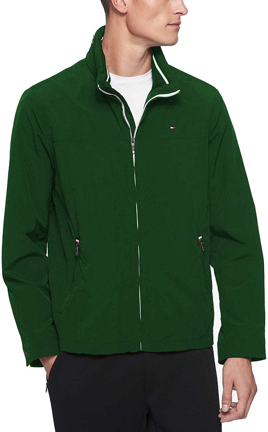 tommy hilfiger men's stand collar lightweight yachting jacket