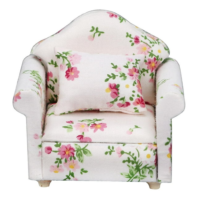 Wooden Dollhouse Miniature Sofa Furniture Scene Pretend Play Doll House Accessories For BJD Doll Decor Photo Props Girl Gifts asiento individual Yotijar Casa de muñecas en miniatura