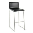 thumbnail image 2 of Mara Contemporary Barstool In Stainless Steel And Black Faux Leather - Set Of 2, 2 of 7
