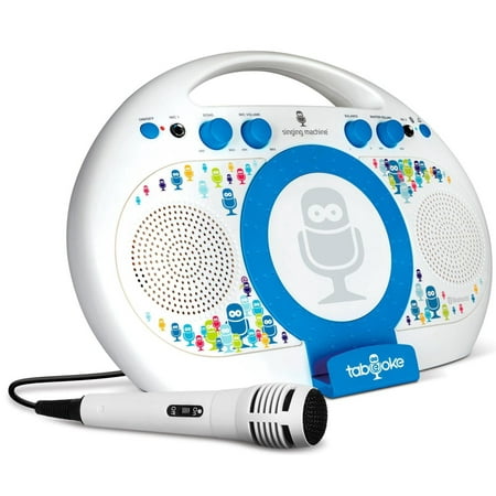 The Singing Machine Tabeoke Portable Bluetooth Karaoke System Compatible with a Variety of Apps, White