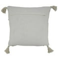 thumbnail image 2 of Fennco Styles Woven Striped Tassel Cotton Jute Decorative Throw Pillow Cover 20" W x 20" L - White Textured Cushion Case for Home, Couch, Bedroom, Living Room and Office Décor, 2 of 3