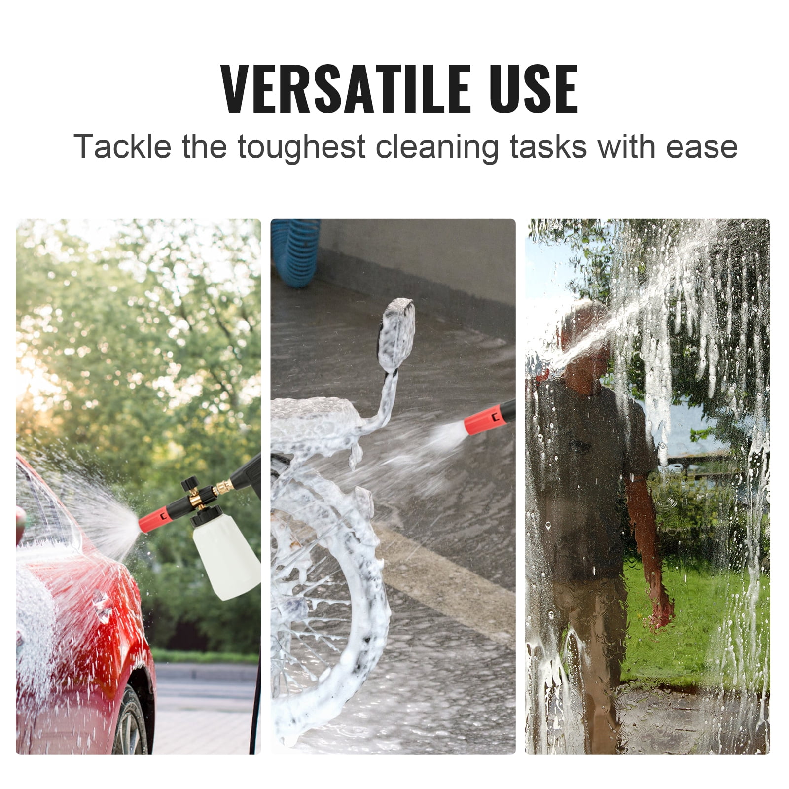 VEVOR 1/4" Snow Foam Pressure Washer Gun 4000PSI Car Wash Soap Lance Spray