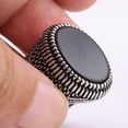thumbnail image 5 of Mens Vintage Geometric Ring Alloy Electroplated With Black Artificial Gemstones European American Design Style Trend, 5 of 5