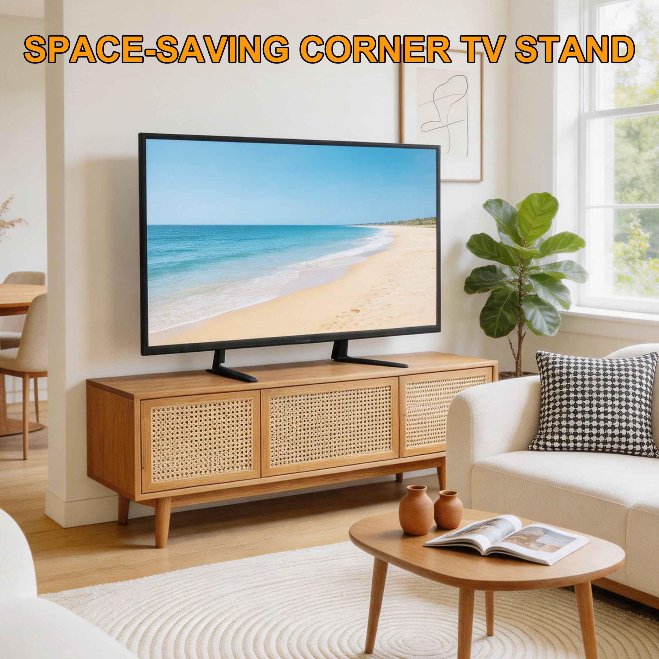 GARITIN Universal Table Top TV Stand, Replacement TV Base Legs for 37-75 Inch Flat Screen TV
