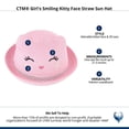 thumbnail image 5 of CTM Girl's Smiling Kitty Face Straw Sun Hat, 5 of 5
