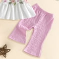thumbnail image 5 of mgoYE Toddler Baby Girl Summer Short Clothes Infant Summer Outfits Set Ruffled Sleeveless Shirts Floral Tops + Pants Clothing Set 9 12 18 24 Month 3 Year Size 6-9 Months, 5 of 5