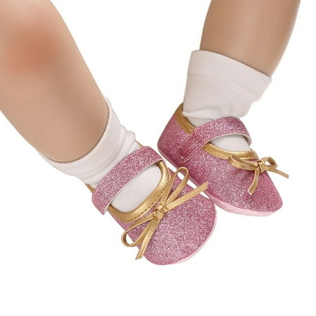

RUEWEY Baby Girl Prewalker Soft Sole Crib Shoes