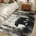 thumbnail image 4 of Brown Bear Area Rug 4x6 FT, Non Slip Kids Room Carpet, Retro Forest Nature Tree Silhouette Mountain Washable Soft Floor Carpet Non-Shedding Throw Rug for Dorm Kitchen Study Room Home Office Bedside, 4 of 9