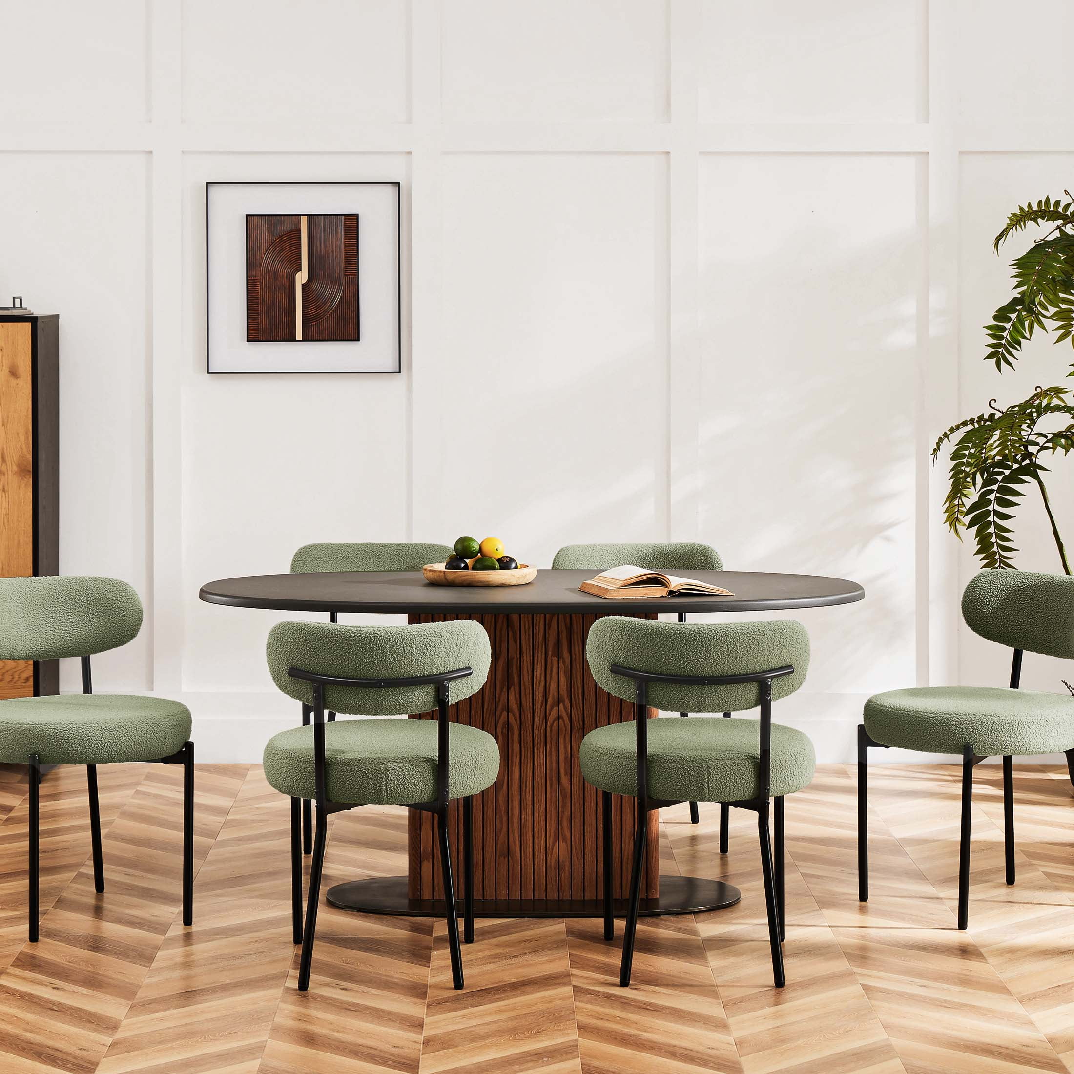 EDX Upholstered Dining Chairs, Mid Century Modern Dining Room