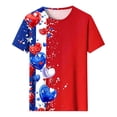 thumbnail image 4 of GERsome Women's 4th of July T-Shirt Short Sleeve Crewneck Tee American Flag Patriotic T-Shirt for Women Summer Loose Fit Pullover Tops S-5XL, 4 of 5