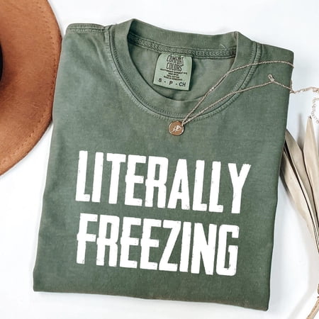 Literally Freezing Season Tee Cozy Cold Weather Winter Vibes T-Shirt