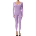 thumbnail image 2 of Women Yoga Jumpsuits Workout Ribbed Long Sleeve Sport Jumpsuits, 2 of 7