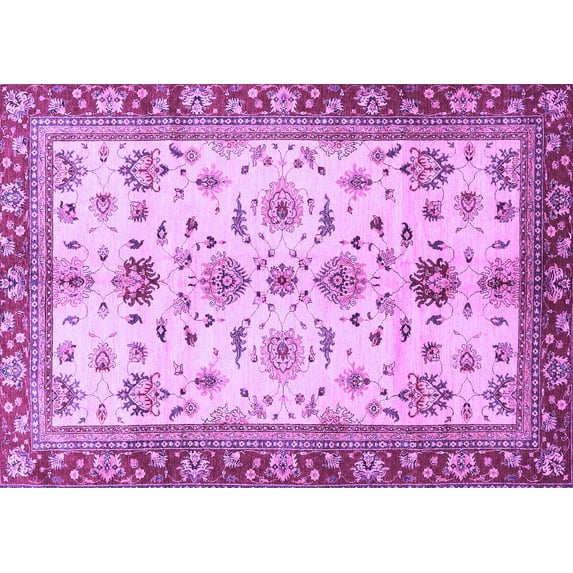 Ahgly Company Indoor Rectangle Oriental Purple Traditional Area Rugs, 3' x 5'