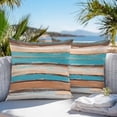 thumbnail image 4 of Brown Turquoise Board Outdoor Pillow Covers Pack of 2 Abstract Wood Grain Vintage Waterproof Throw Pillow Covers Decorative Cushion Cases for Patio Garden Tent Balcony Couch 24x24 inch, 4 of 8