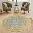thumbnail image 2 of Casavani Geometric Custom Area Garden Rug, Yellow 3x3 ft, 2 of 6