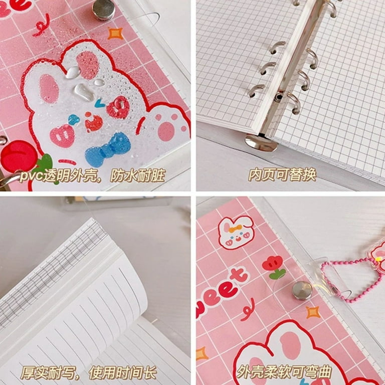 Girl's Scrapbooking Square Paper Notebook Binder Journal Cute Pink