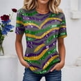 thumbnail image 2 of Graphic Tees for Women Carnival Graphic Short Sleeve Tee Crewneck Top Summer Wardrobe Shirt for Women, 2 of 4