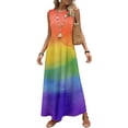 thumbnail image 4 of Women's Boho Maxi Sundress 2026 Summer Beach Dress Tie Dye Scoop Neck Sleeveless Loose Tank Dress, 4 of 7