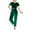 Green, variant on Kaemgyyd Pajama Sets for Women Velvet Sleepwear 2 Piece Outfit Trendy Lounge Sets Soft Short Sleeve Crop Top and Long Pants